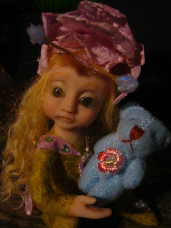 Ooak Baby Fairy Melina and Teddy Bear